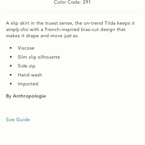 Anthropologie Floral Tilda Midi Slip Skirt Blue Floral - Picture 5 of 6